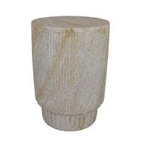 Archi Plant Stand Table, Fluted Surface, Marbled White Resin 18 Inch -BM330139