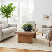 Harry Round Planter Vase, Textured Design, Blue Ceramic 13 Inch -BM330150