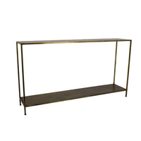 Fleur Plant Stand Console, Lower Shelf, Slim Brown Metal Frame 54 Inch -BM330153