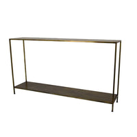 Fleur Plant Stand Console, Lower Shelf, Slim Brown Metal Frame 54 Inch -BM330153