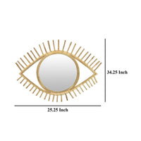 Eric Round Mirror Wall Decor, Eye Shaped Brown Natural Fiber 34 Inch -BM330160