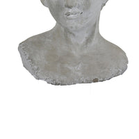 Farah Bust Statuette Planter, Floral Details, Gray Terracotta 13 Inch -BM330165