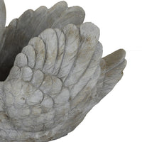 Jina Planter with Swan Sculpted Details, Gray Terracotta 10 Inch -BM330173
