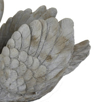 Jina Large Planter with Swan Sculpted Details, Gray Terracotta 12 Inch -BM330174