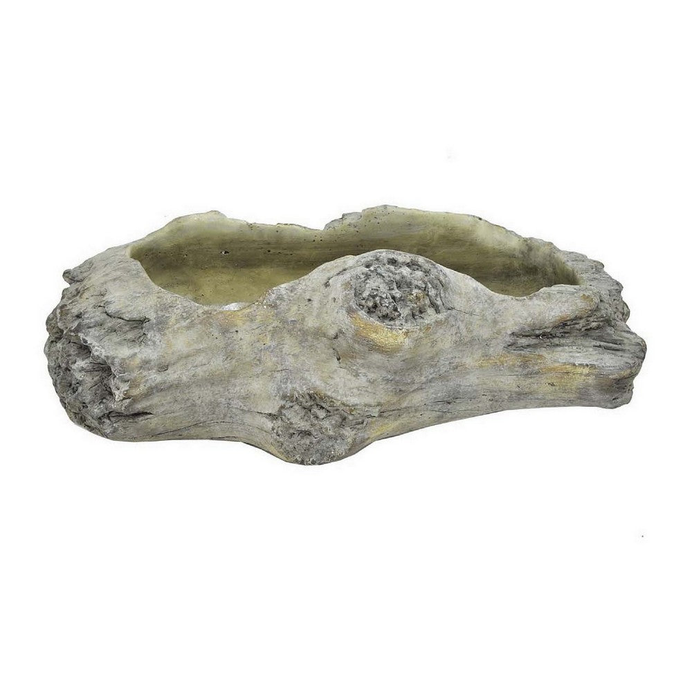 Paul Accent Planter with Driftwood Like Design Gray Terracotta 16 Inch -BM330177