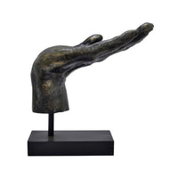 Lizzy Tabletop Decorative Hand Sculpture, Black, Bronze Resin 14 Inch -BM330178