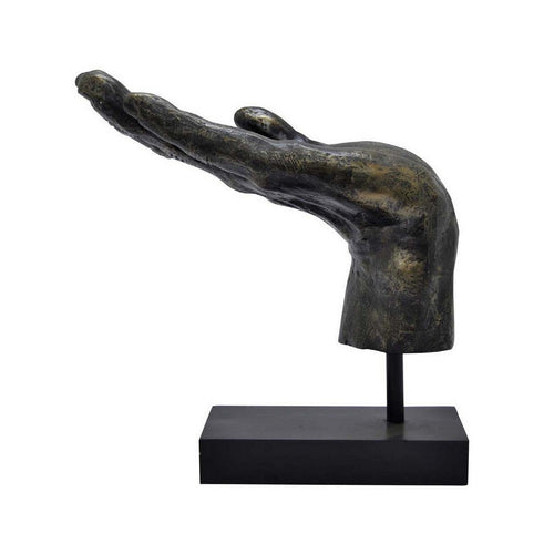 Lizzy Tabletop Decorative Hand Sculpture, Black, Bronze Resin 14 Inch -BM330178