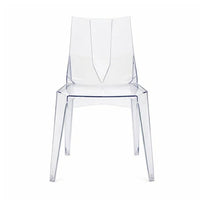 Outdoor Dining Chair Set of 4, Geometric Design, Transparent Clear -BM330187