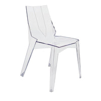 Outdoor Dining Chair Set of 4, Geometric Design, Transparent Clear -BM330187