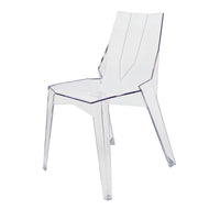 Outdoor Dining Chair Set of 4, Geometric Design, Transparent Clear -BM330187