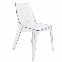 Outdoor Dining Chair Set of 4, Geometric Design, Transparent Clear -BM330187