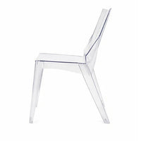 Outdoor Dining Chair Set of 4, Geometric Design, Transparent Clear -BM330187