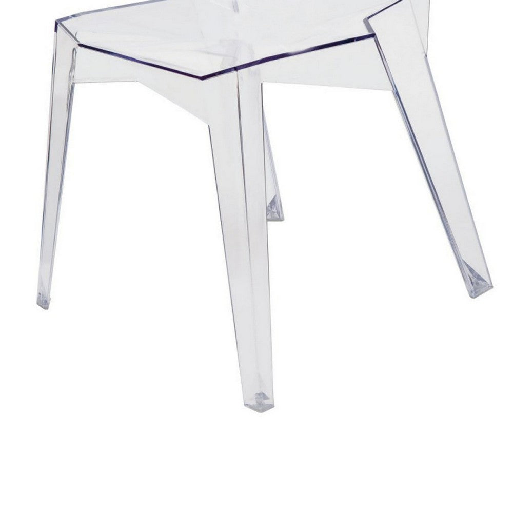 Outdoor Dining Chair Set of 4, Geometric Design, Transparent Clear -BM330187