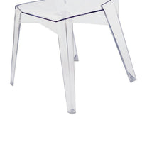 Outdoor Dining Chair Set of 4, Geometric Design, Transparent Clear -BM330187