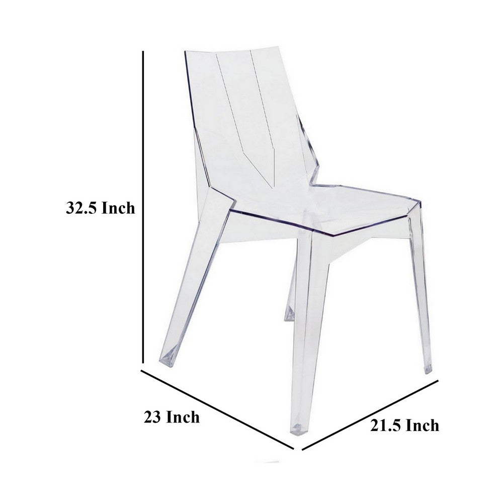 Outdoor Dining Chair Set of 4, Geometric Design, Transparent Clear -BM330187