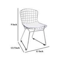 Kids Shuttle Chair Set of 2, White Faux Leather, Mesh Chrome Metal -BM330191