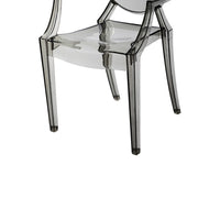 Lily 4pc Indoor Outdoor Dining Armchairs, Clear Gray Plastic -BM330194