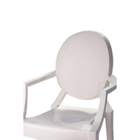 Lily Outdoor Dining Armchairs Set of 4, Round Backrest, White Plastic -BM330195
