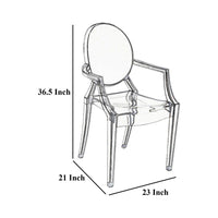 Lily Outdoor Dining Armchairs Set of 4, Round Backrest, White Plastic -BM330195
