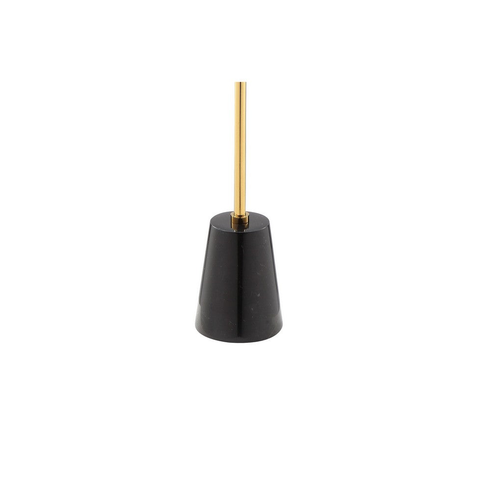 Sen Side End Drink Table, Gold Metal Round Top w Black Marble Base -BM330209