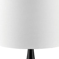 Eddy Table Lamp, 23 Inch Vase Shaped Black Metal Body, Fabric Shade -BM330331