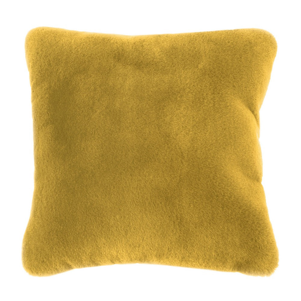 Rica Square Throw Pillow, 20 x 20 Soft Polyester Texture, Yellow -BM330333