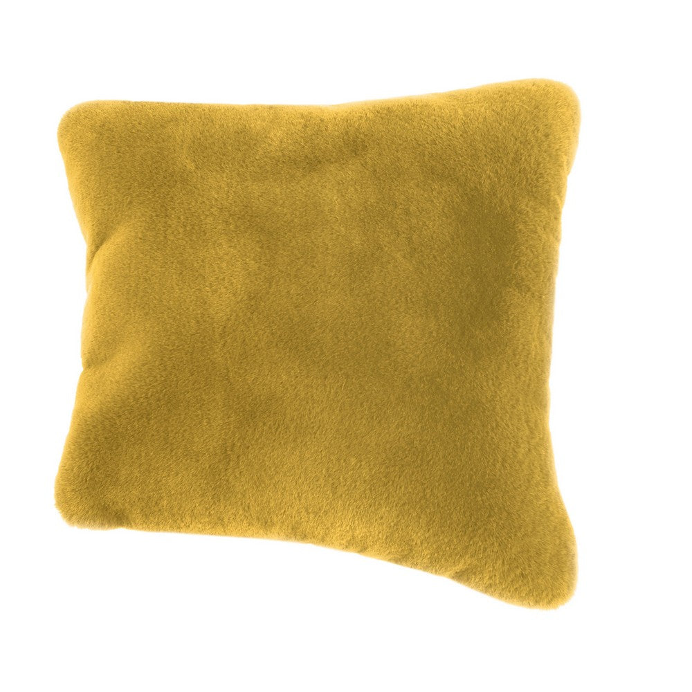 Rica Square Throw Pillow, 20 x 20 Soft Polyester Texture, Yellow -BM330333
