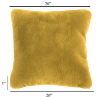 Rica Square Throw Pillow, 20 x 20 Soft Polyester Texture, Yellow -BM330333