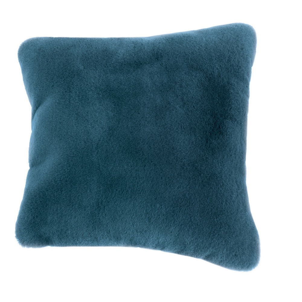 Rica Square Throw Pillow, 20 x 20 Soft Polyester Texture, Aqua Blue -BM330334