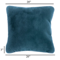 Rica Square Throw Pillow, 20 x 20 Soft Polyester Texture, Aqua Blue -BM330334