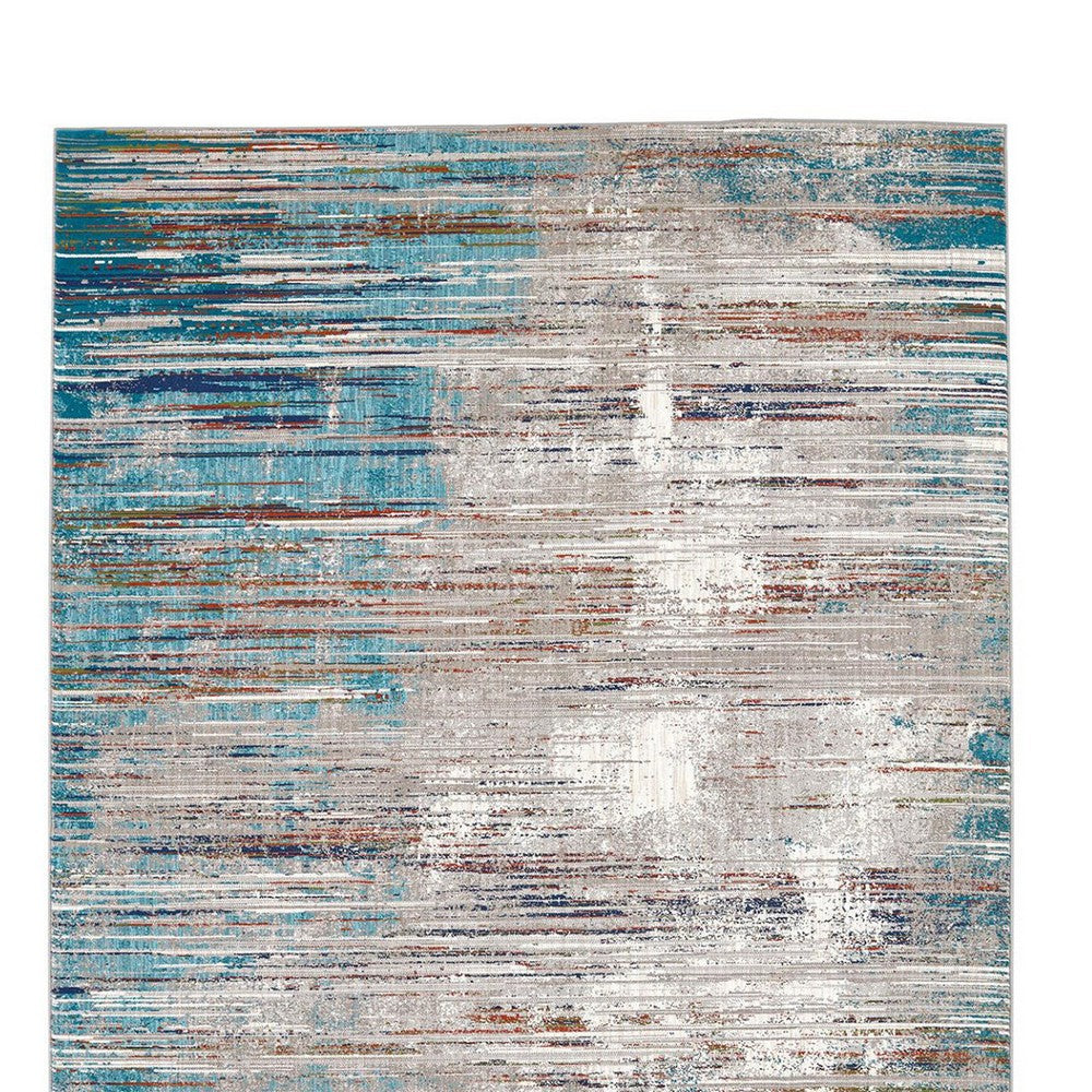 Tijo 8 x 11 Accent Area Rug, Multicolor Mediterranean Art Polyester -BM330337