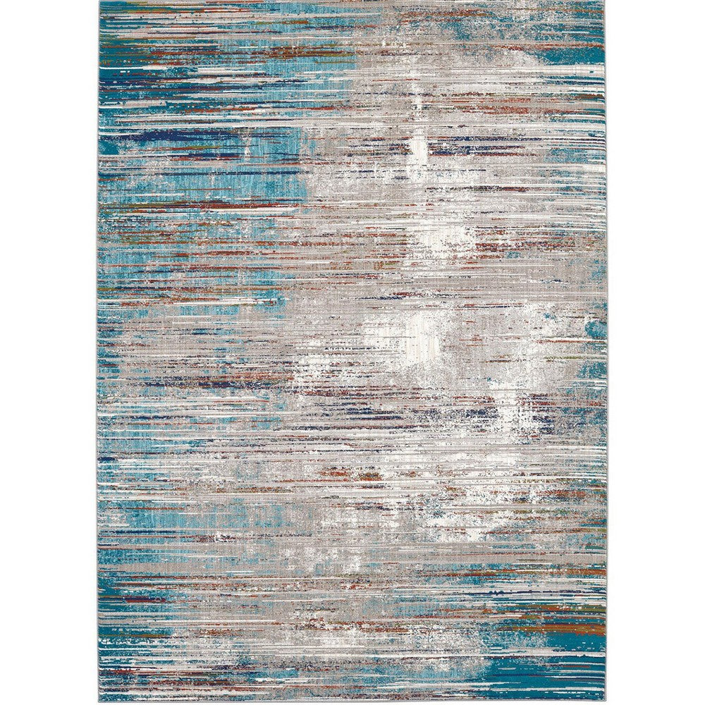 Tijo 8 x 11 Accent Area Rug, Multicolor Mediterranean Art Polyester -BM330337