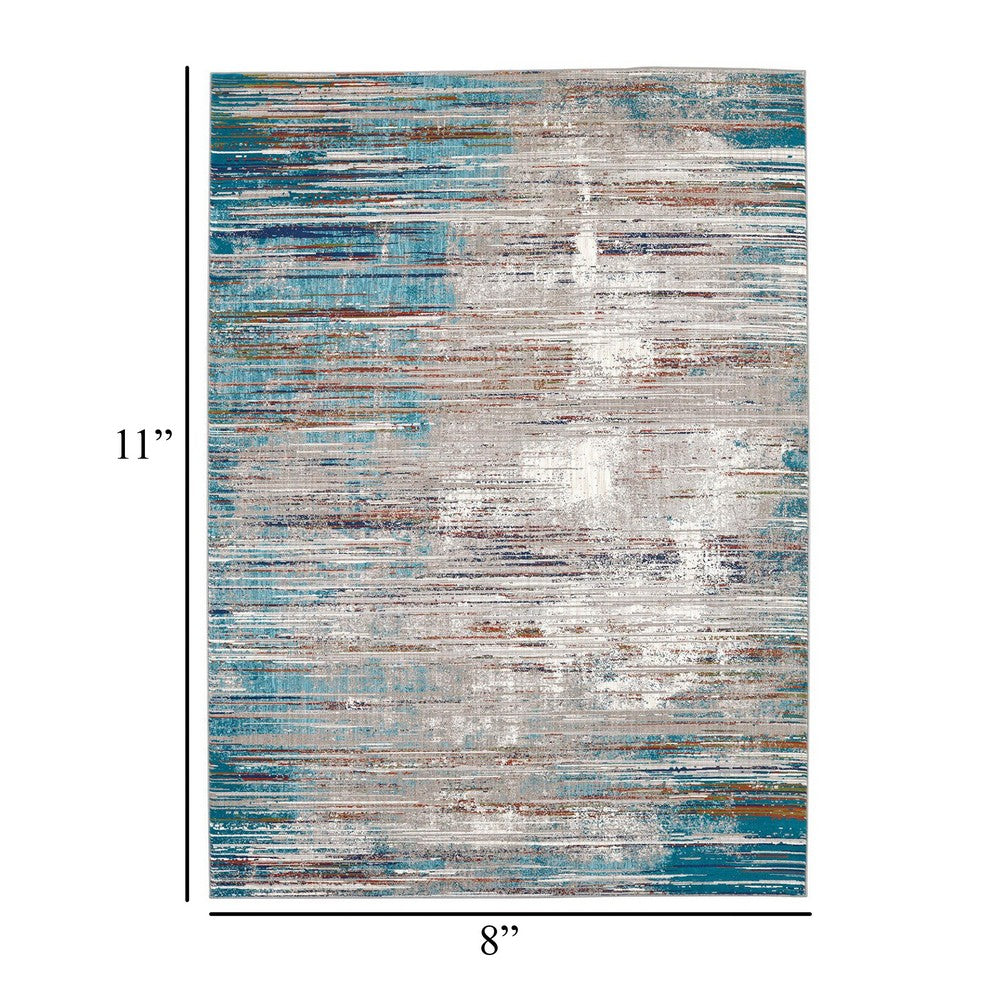 Tijo 8 x 11 Accent Area Rug, Multicolor Mediterranean Art Polyester -BM330337