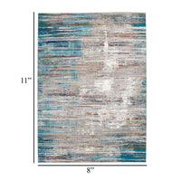Tijo 8 x 11 Accent Area Rug, Multicolor Mediterranean Art Polyester -BM330337