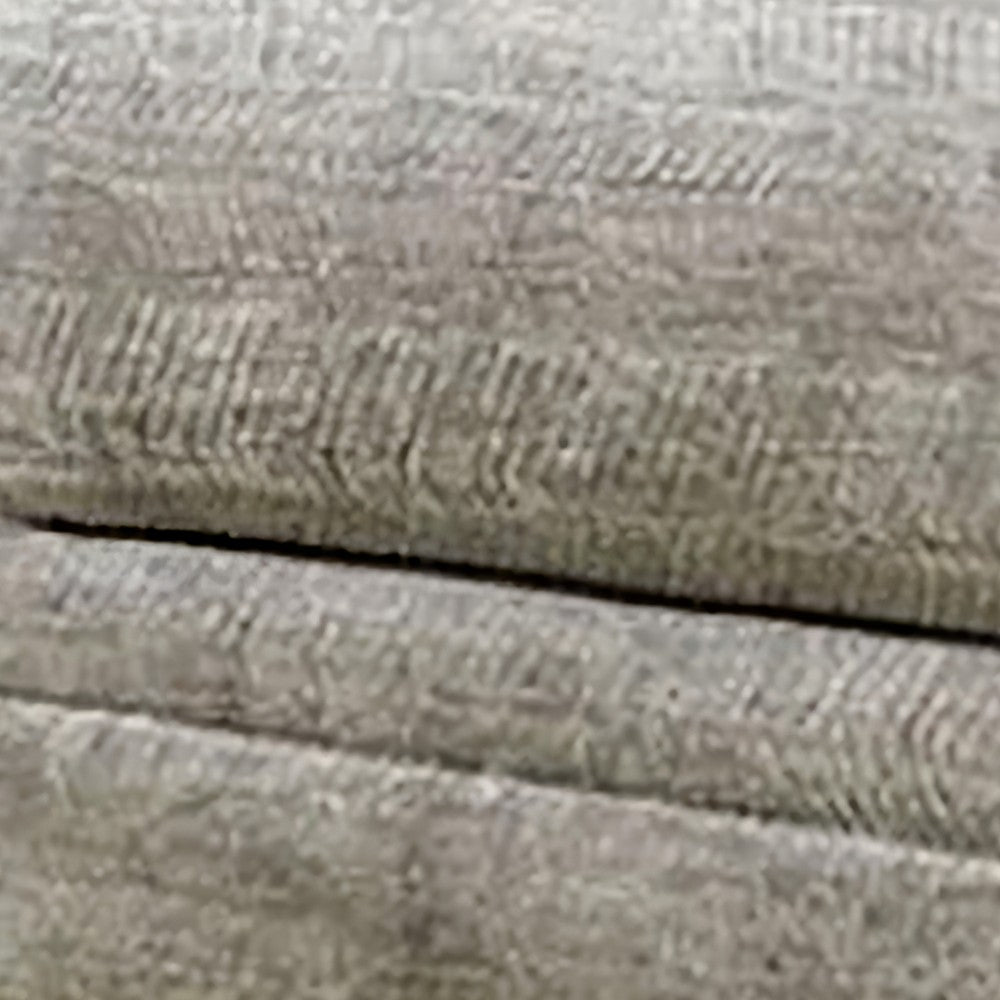 Waltor Ottoman, 41 Inch Ivory Chenille Fabric, Solid Wood Block Legs -BM330362