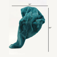 Rica 50 x 60 Throw Blanket, Aqua Blue Faux Chinchilla Fur Texture -BM330364