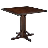 Gllen 5pc Counter Height Table Set, 4 Chair, Cherry Wood, Ivory Fabric - BM330379