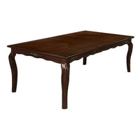 Viny 7pc Dining Table Set with 6 Fabric Chairs, Dark Walnut Solid Wood - BM330392