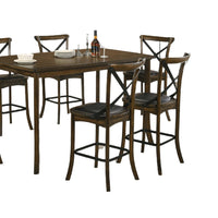 Bien 7pc Counter Height Table Set with 6 Espresso Faux Leather Chairs - BM330399