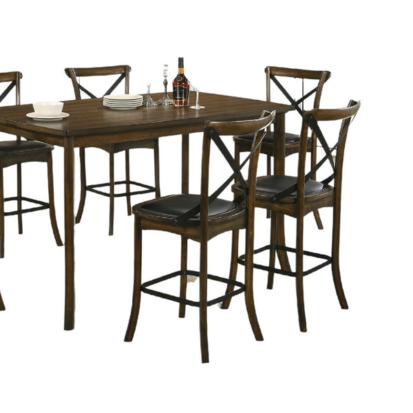 Bien 7pc Counter Height Table Set with 6 Espresso Faux Leather Chairs - BM330399