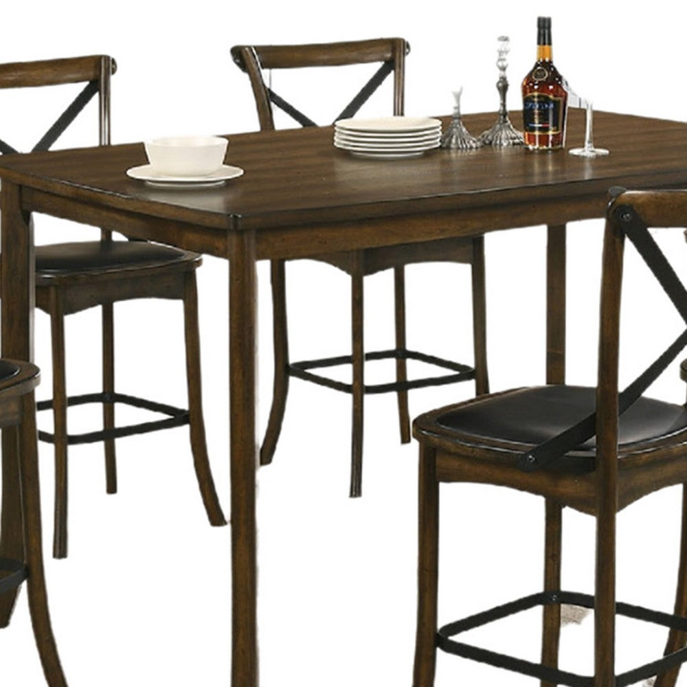 Bien 7pc Counter Height Table Set with 6 Espresso Faux Leather Chairs - BM330399