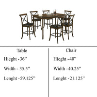 Bien 7pc Counter Height Table Set with 6 Espresso Faux Leather Chairs - BM330399