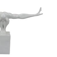 Accent Decor, Male Athlete Statuette, Modern White Resin, 31 Inch -BM330950