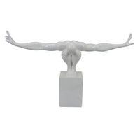 Accent Decor, Male Athlete Statuette, Modern White Resin, 31 Inch -BM330950
