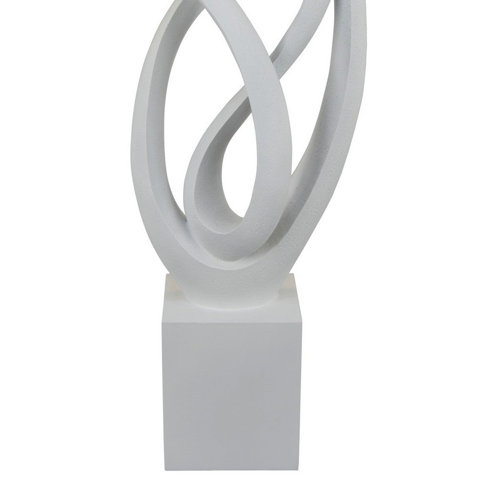 Bob Accent Tabletop Decor, Abstract Sculpture, White Resin, 36 Inch -BM330952