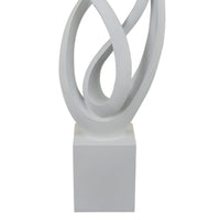 Bob Accent Tabletop Decor, Abstract Sculpture, White Resin, 36 Inch -BM330952