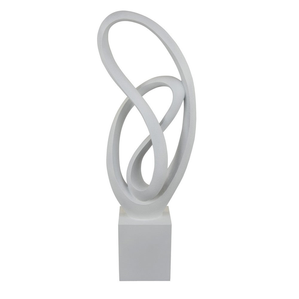 Bob Accent Tabletop Decor, Abstract Sculpture, White Resin, 36 Inch -BM330952