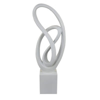 Bob Accent Tabletop Decor, Abstract Sculpture, White Resin, 36 Inch -BM330952