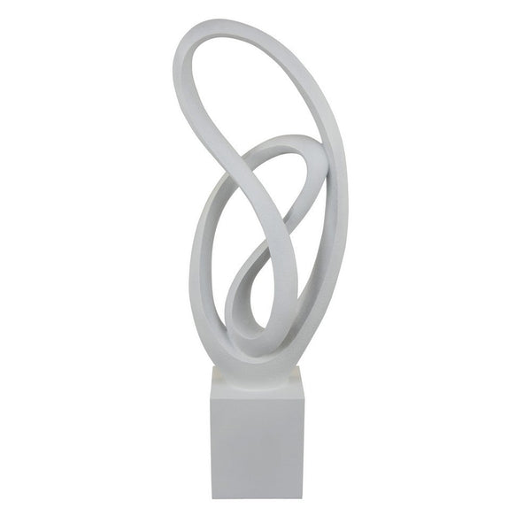 Bob Accent Tabletop Decor, Abstract Sculpture, White Resin, 36 Inch -BM330952