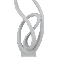 Bob Accent Tabletop Decor, Abstract Sculpture, White Resin, 36 Inch -BM330952